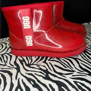 UGG Classic Clear Mini Boot   Red Waterproof Exterior